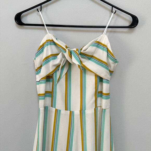 Amanda Uprichard Striped Bow-Front Strapless Crop Wide-Leg Lincoln Jumpsuit S - Picture 3 of 16